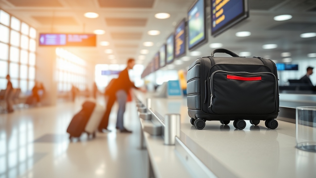 공항 체크인 카운터에 설치된 수하물 무게 측정 저울과 컨베이어 벨트